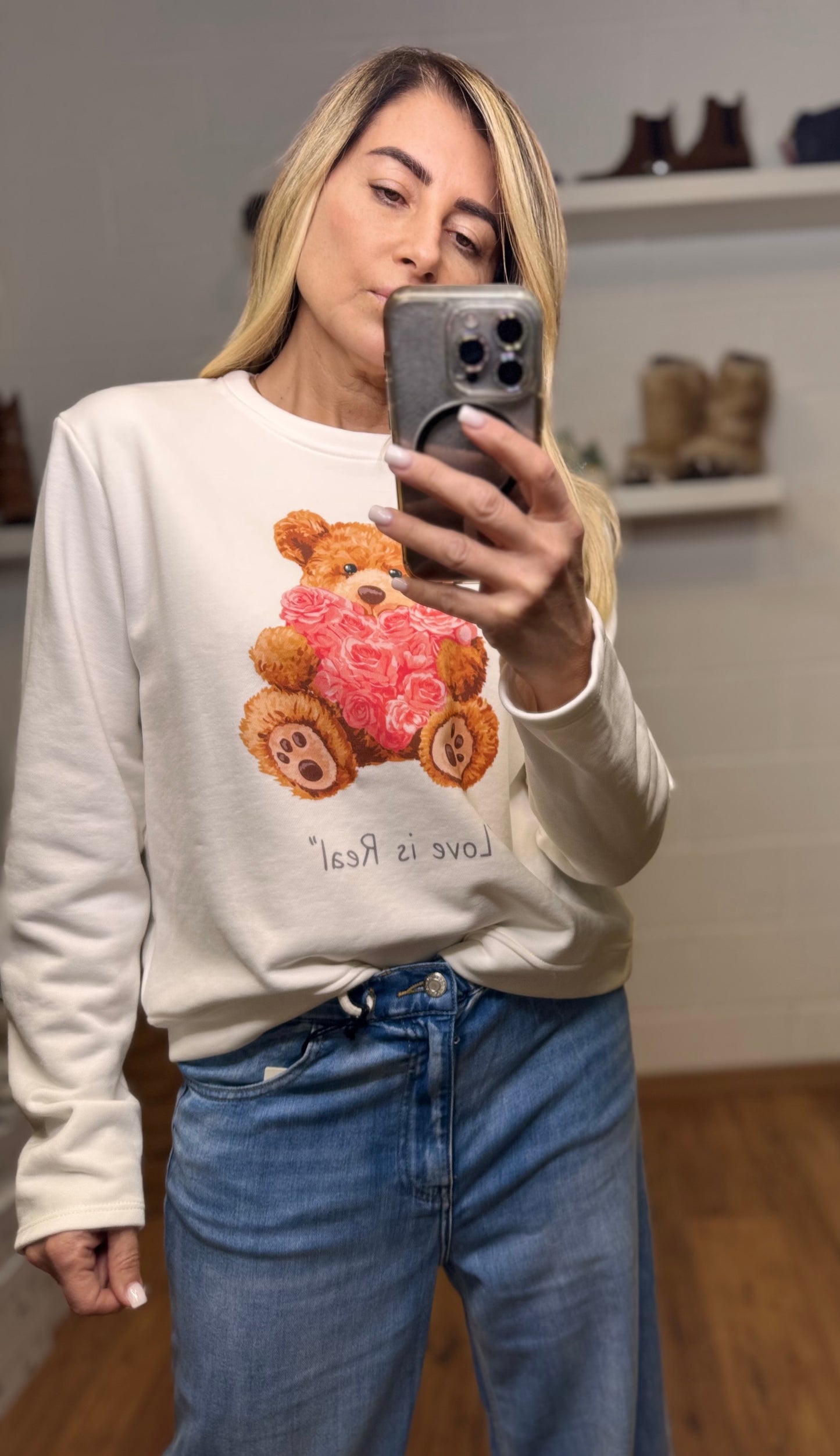 Le Streghe. Felpa teddy bianca