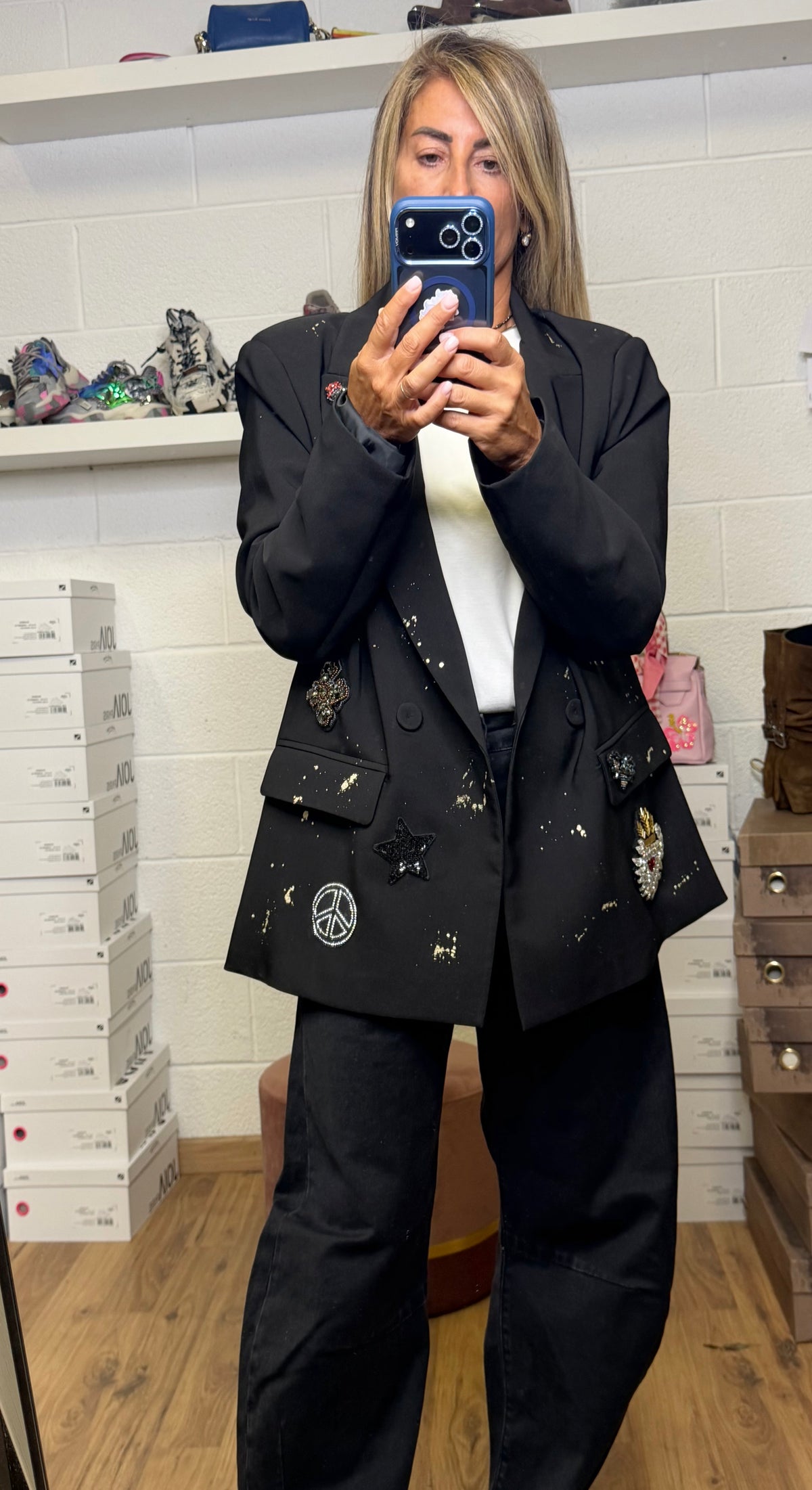 Abpink.Blazer Oversize Patch Gioiello – Pezzo Unico