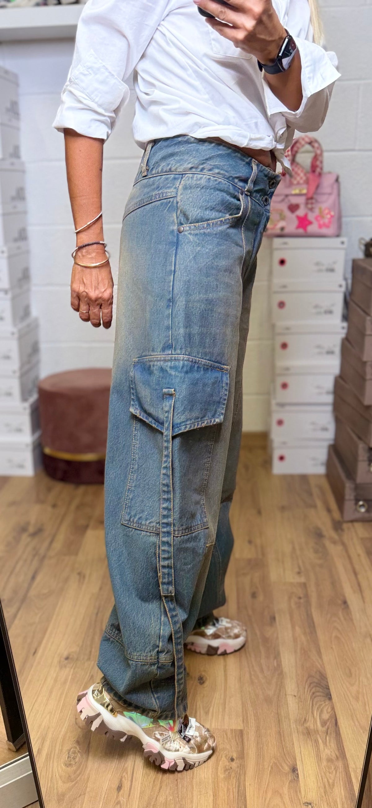 Front Street. Cargo Balloon in Denim – Tela Ferma