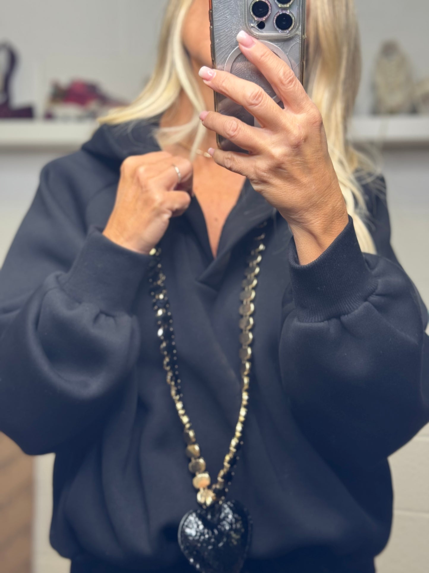 Mimi et mama. Felpa gioiello nera