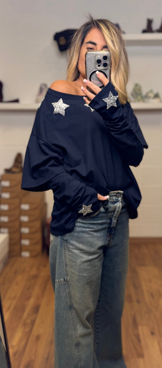 Mimi et mama.T-shirt con guanto blu