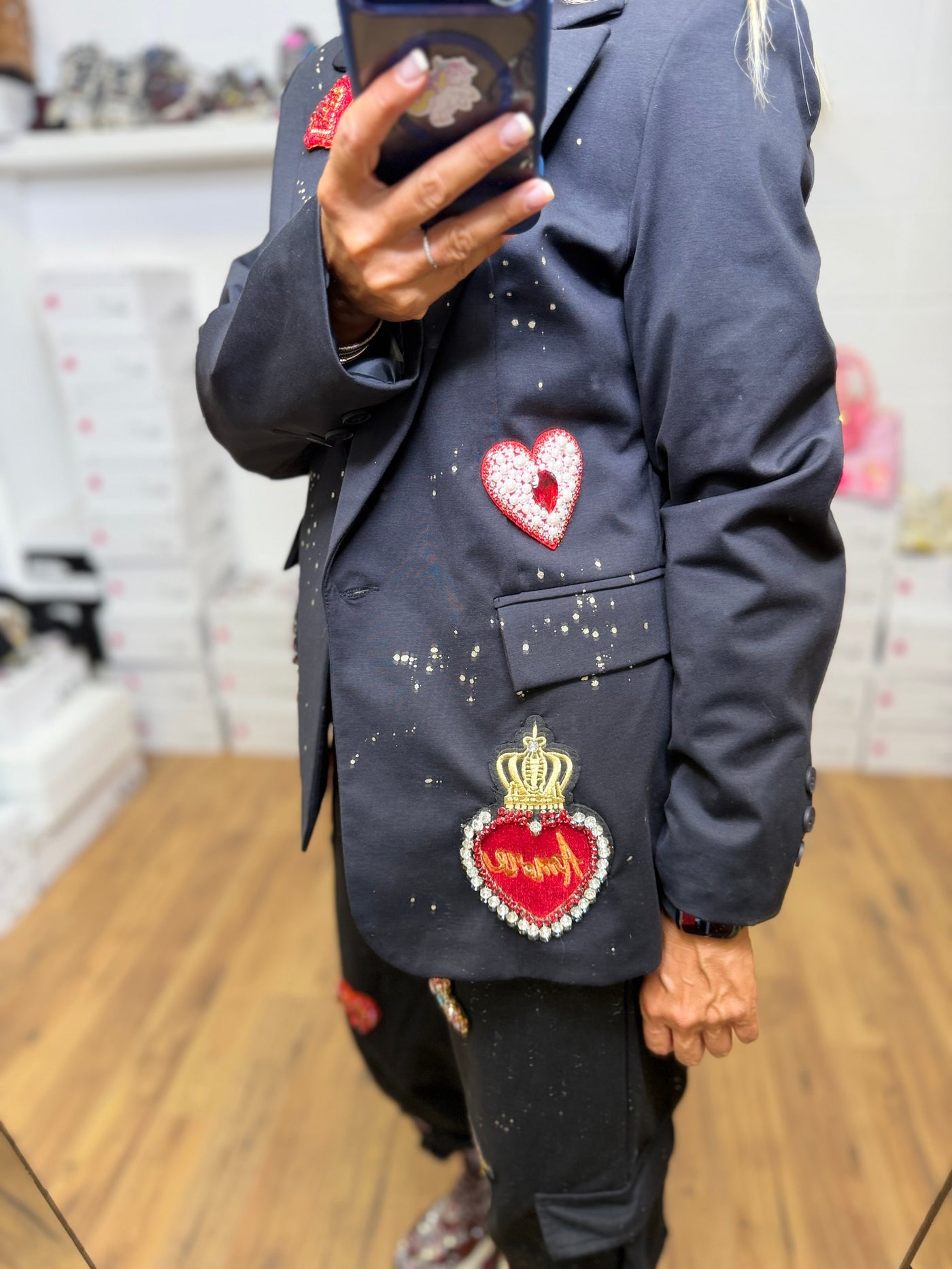 Abpink. Blazer cuore rosso