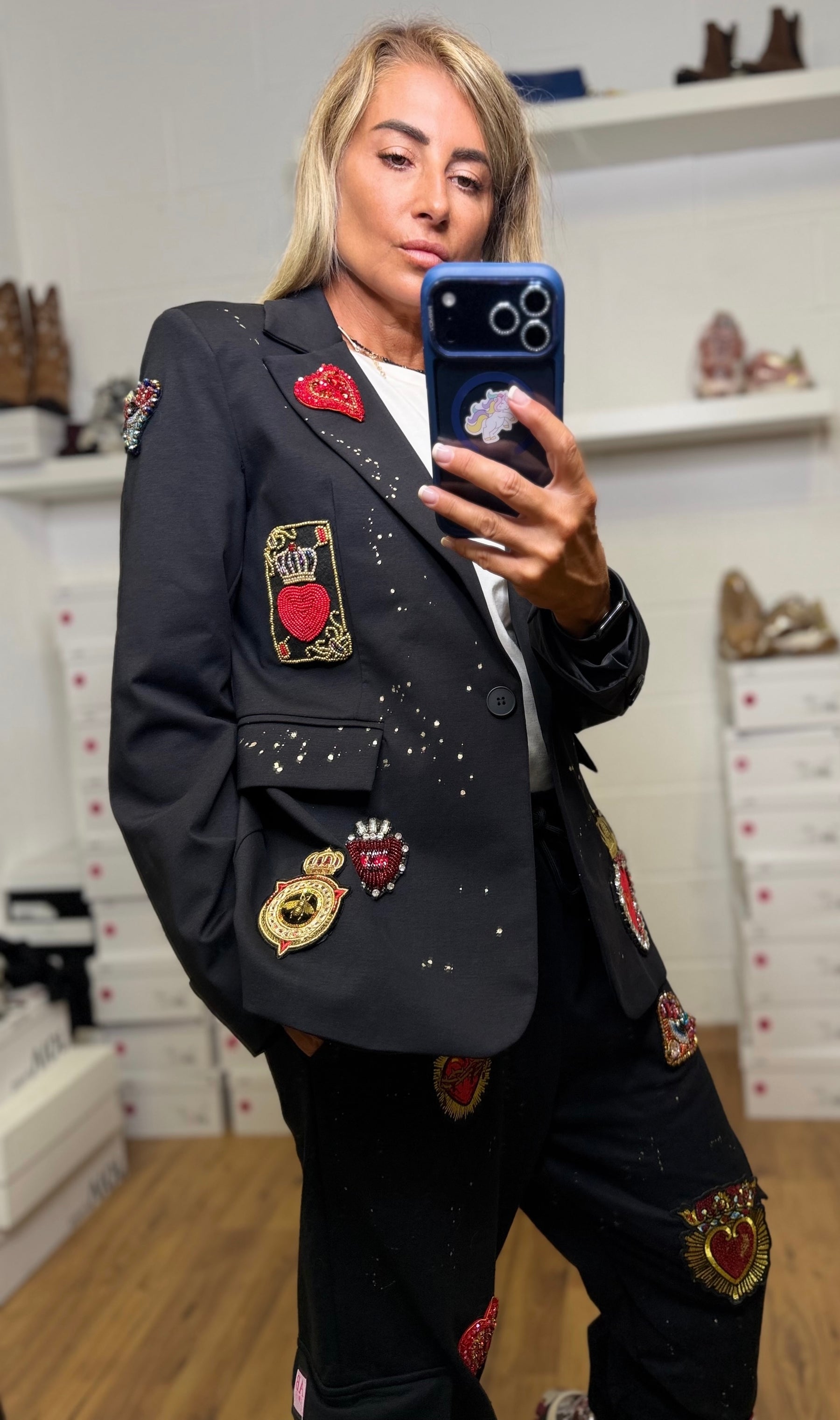Abpink. Blazer cuore rosso