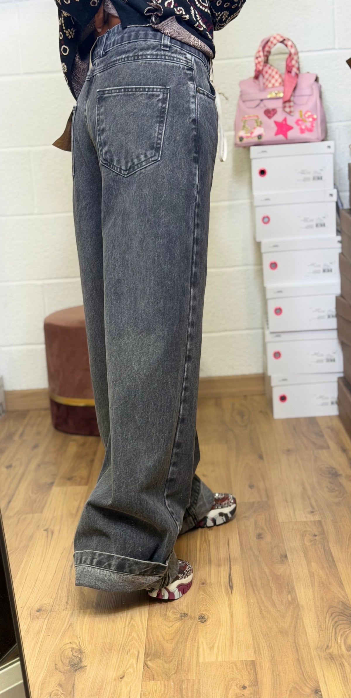 Front Street. Denim con coulisse e risvolto