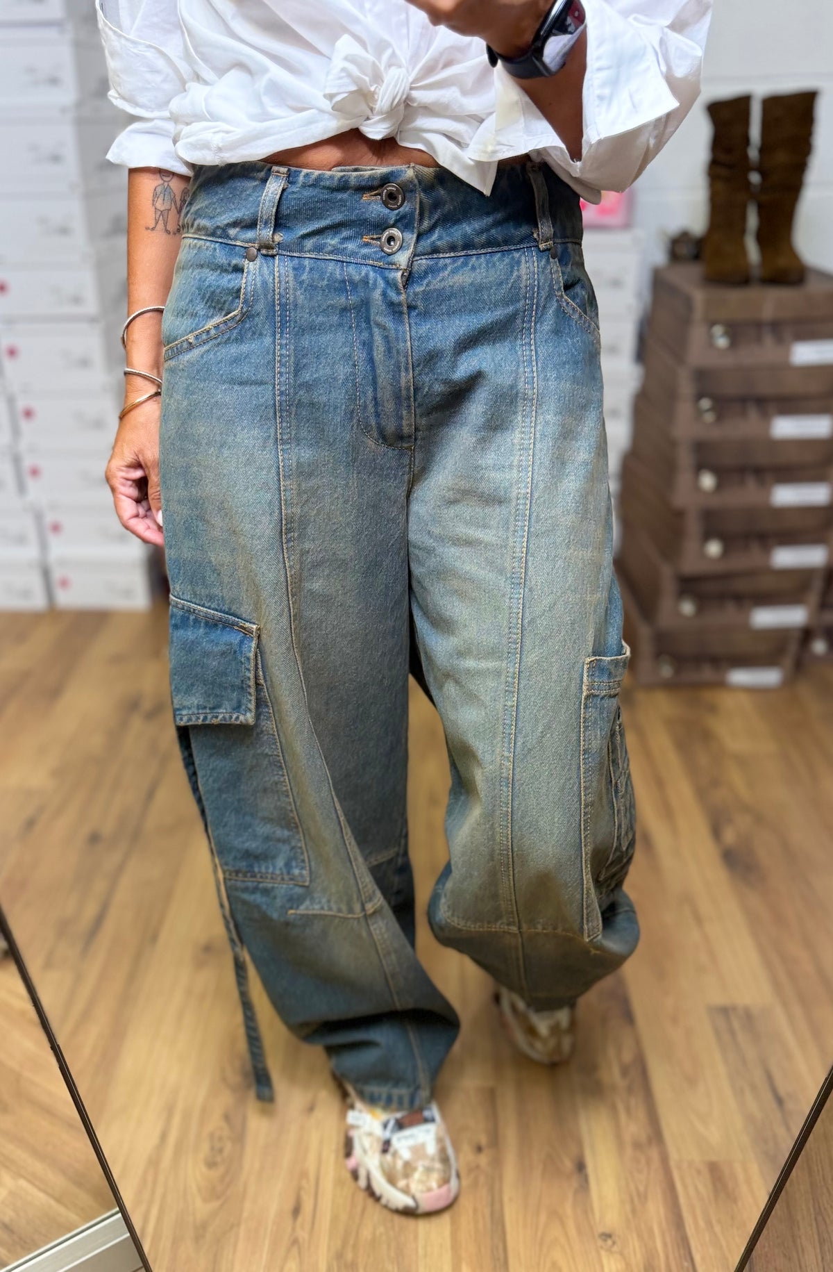Front Street. Cargo Balloon in Denim – Tela Ferma