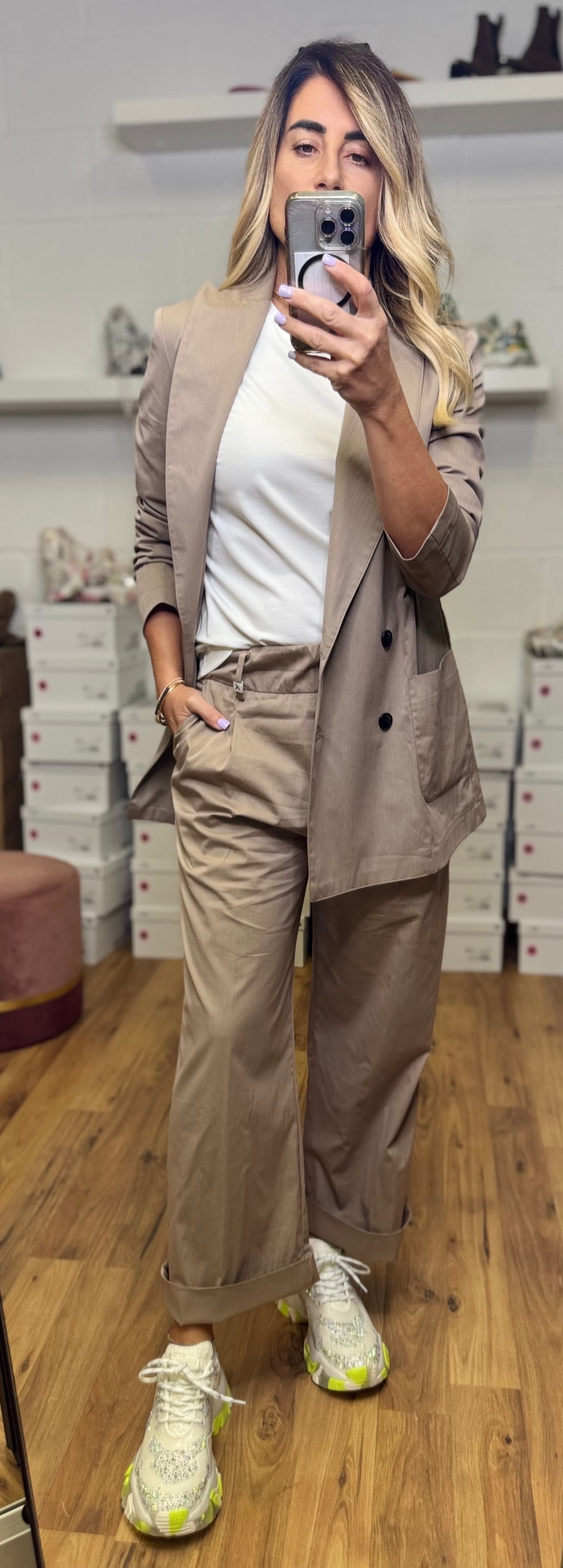Myths. Blazer in cotone tortora.-50%