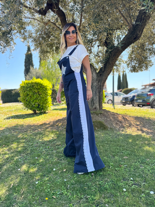 Mimi et mama. Salopette blu con stelle