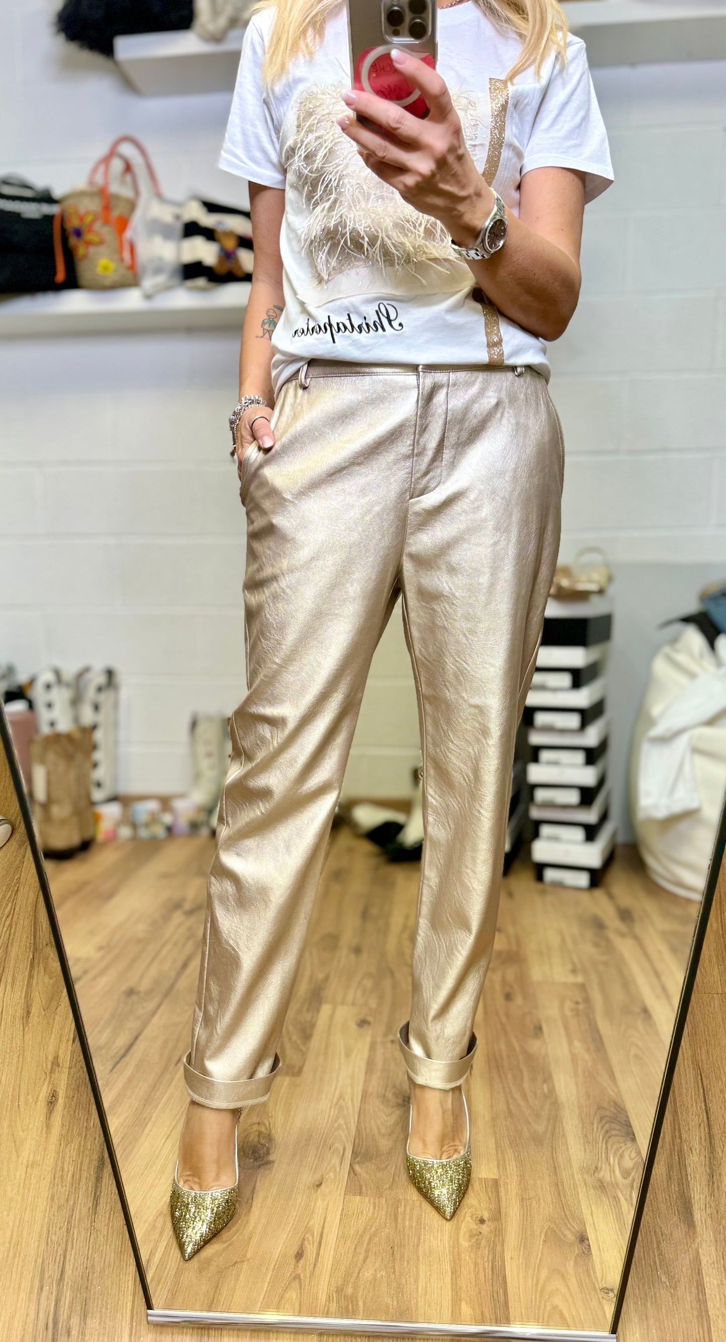 Shirtaporter. Pantalone platino