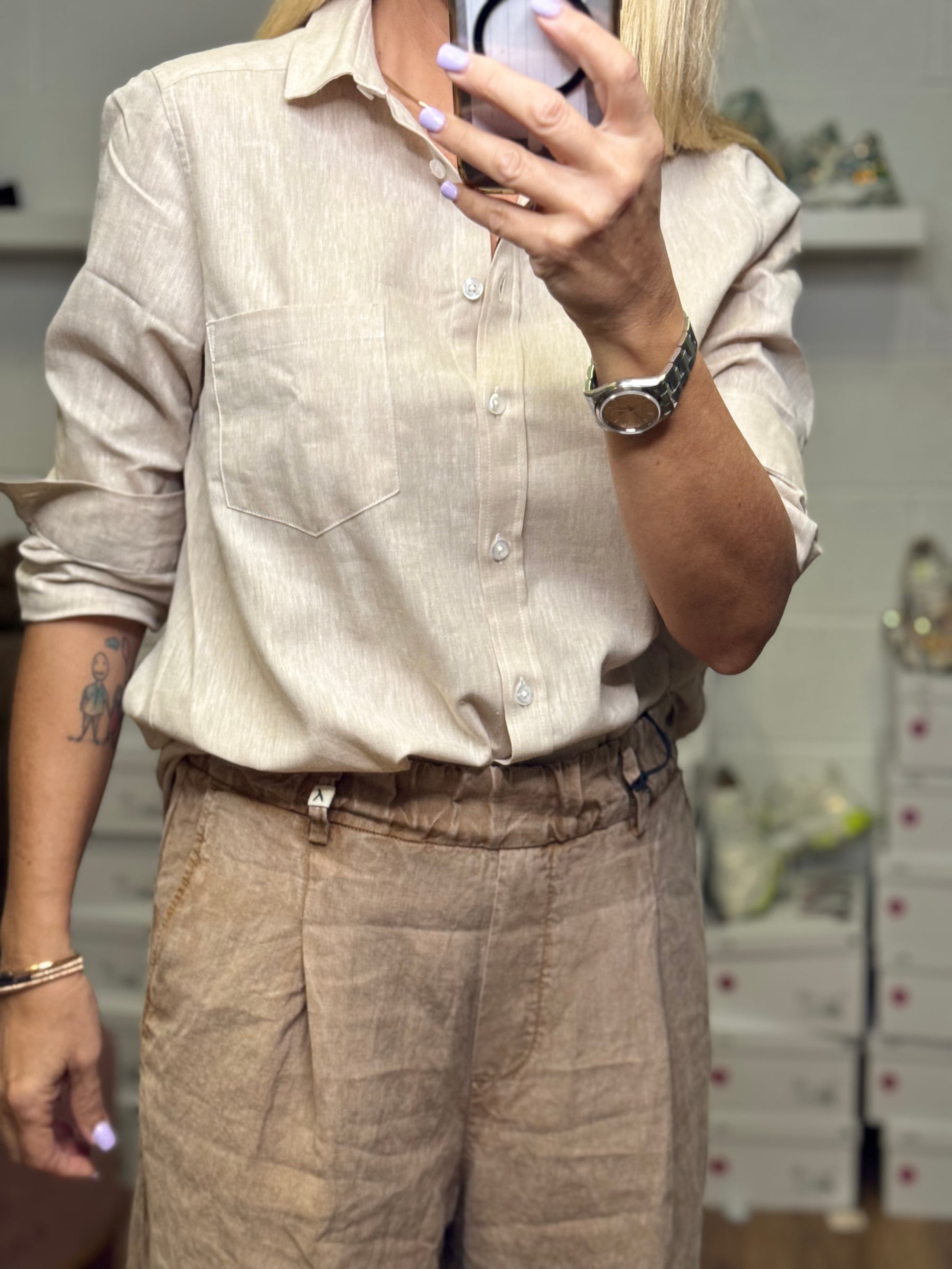 GMF. Camicia Lino e cotone-50%