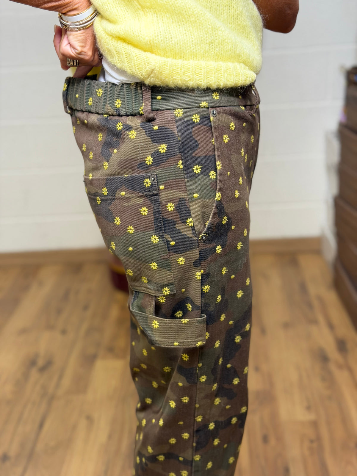 Maison crazy worker. Pantalone Worker Camouflage Ricamato