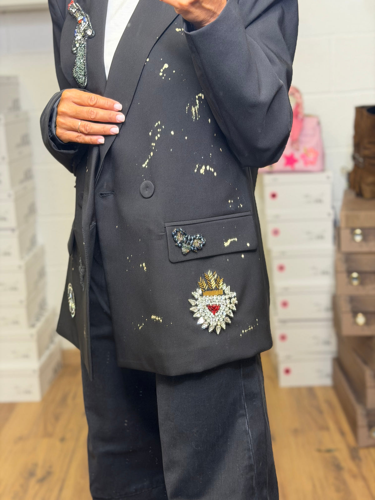 Abpink.Blazer Oversize Patch Gioiello – Pezzo Unico