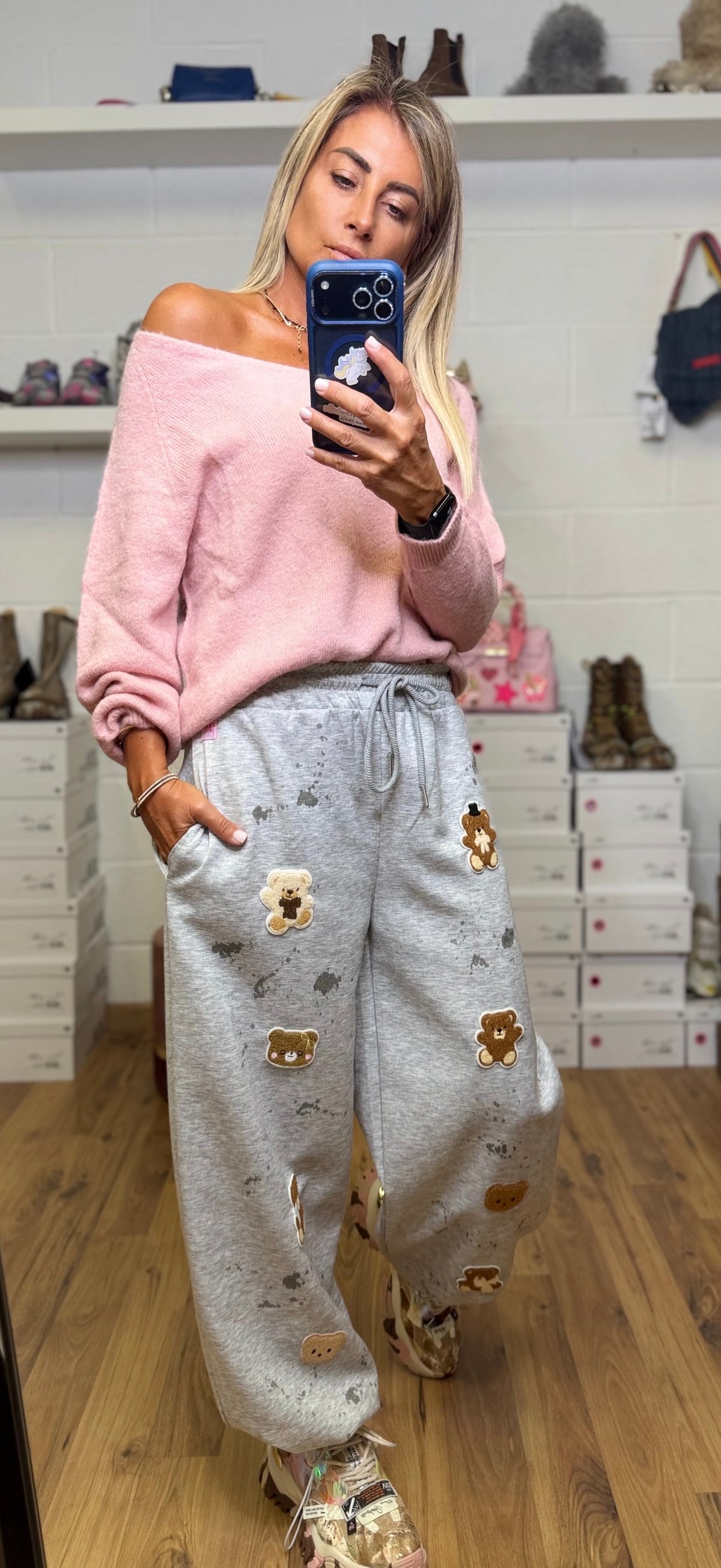 Abpink. Pantalone jogger teddy