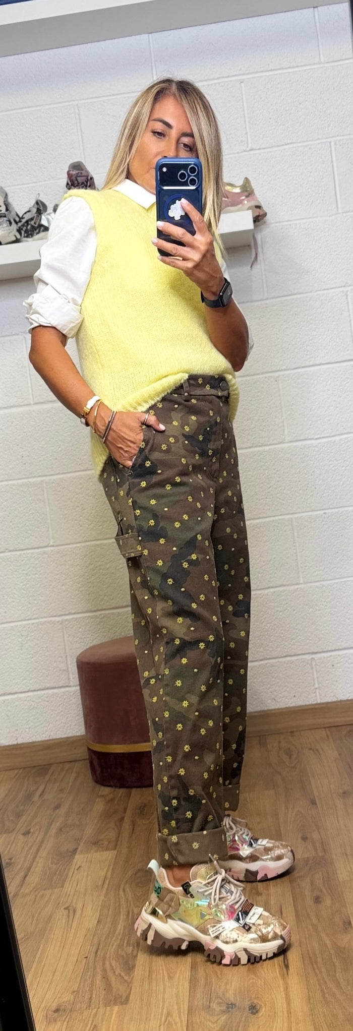 Maison crazy worker. Pantalone Worker Camouflage Ricamato