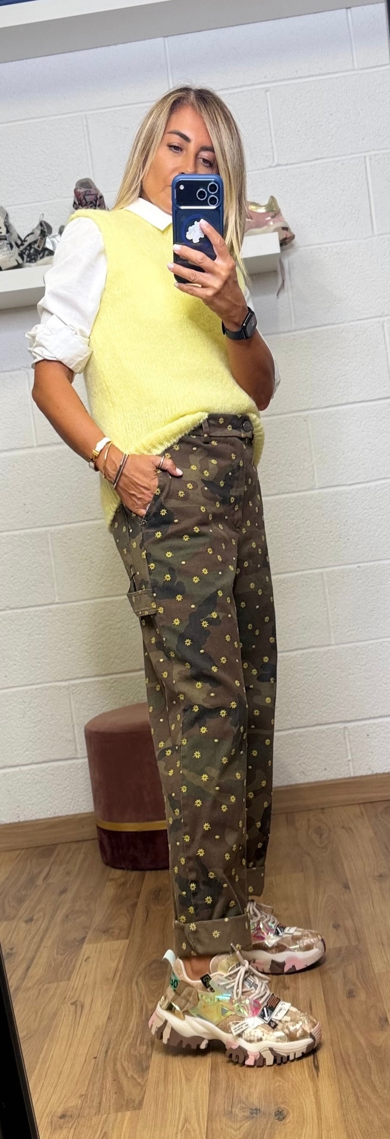 Maison crazy worker. Pantalone Worker Camouflage Ricamato