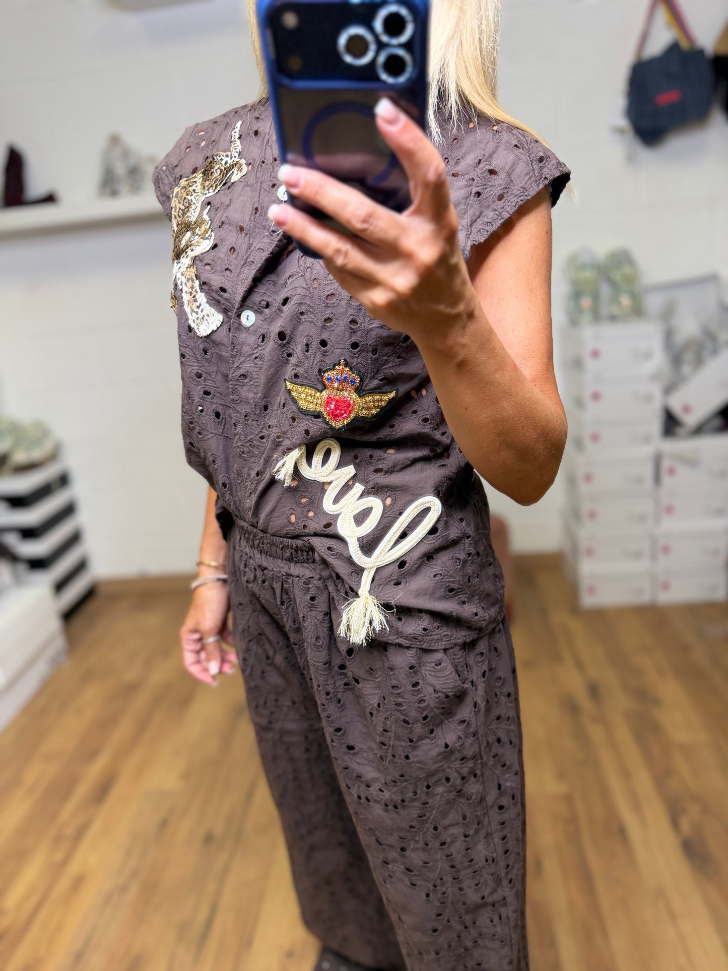 ABpink. Completo Sangallo Patch Couture – Cioccolato