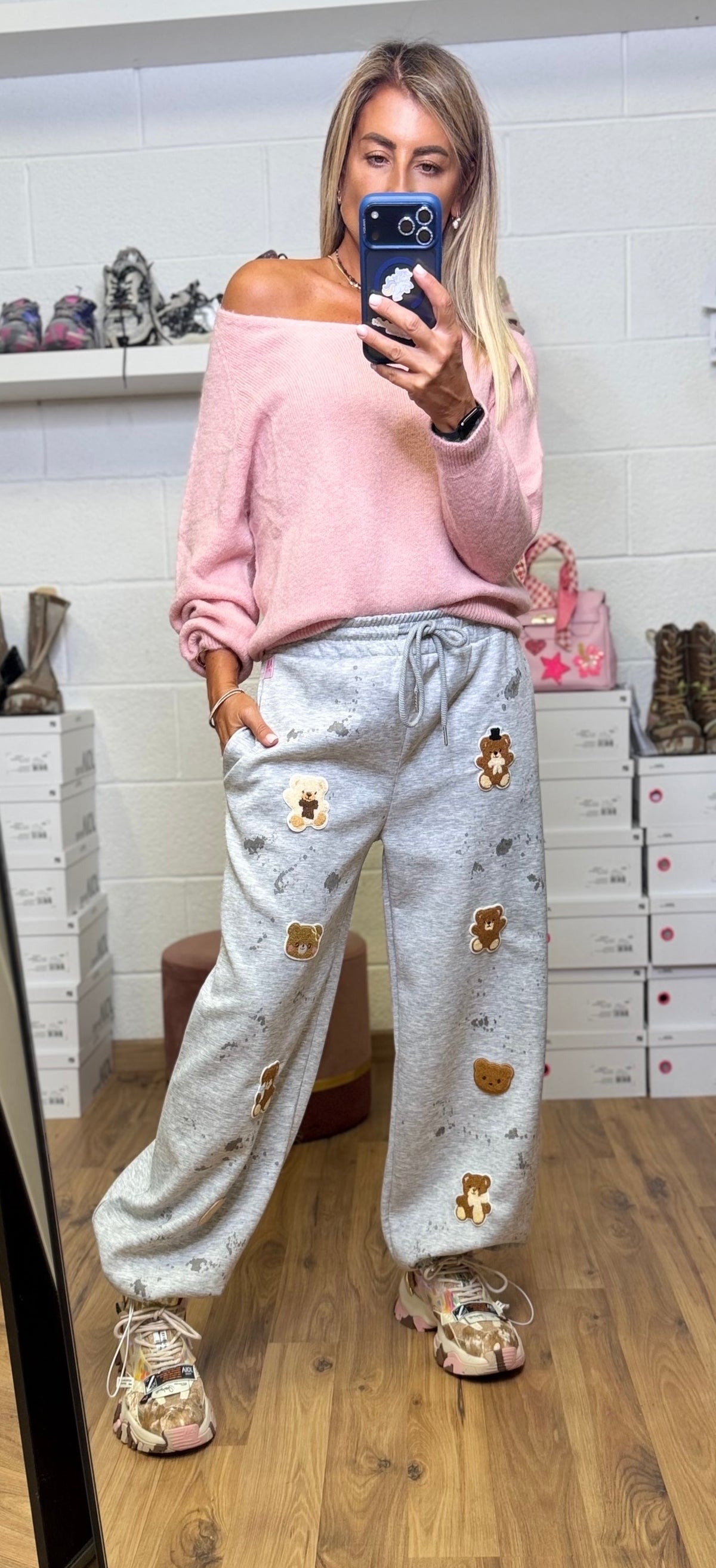 Abpink. Pantalone jogger teddy