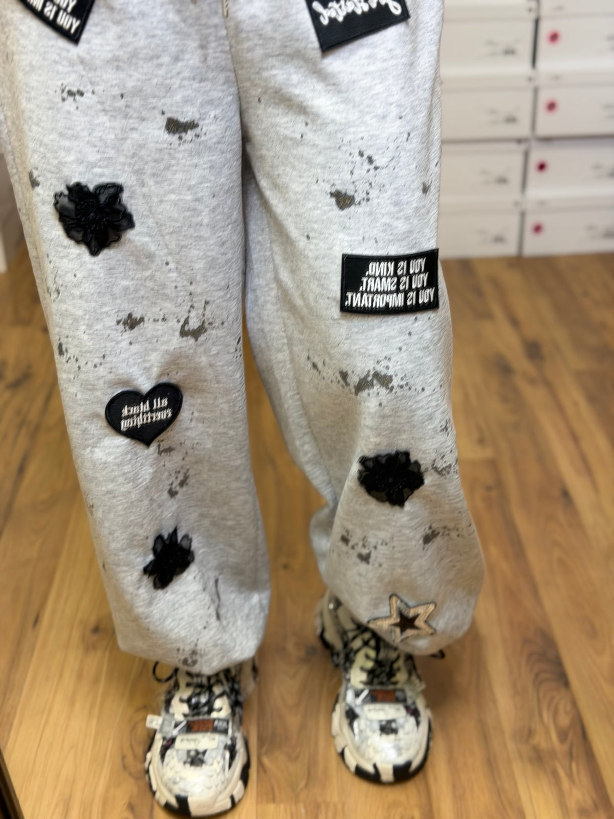 Abpink. Pantalone Jogger Patch
