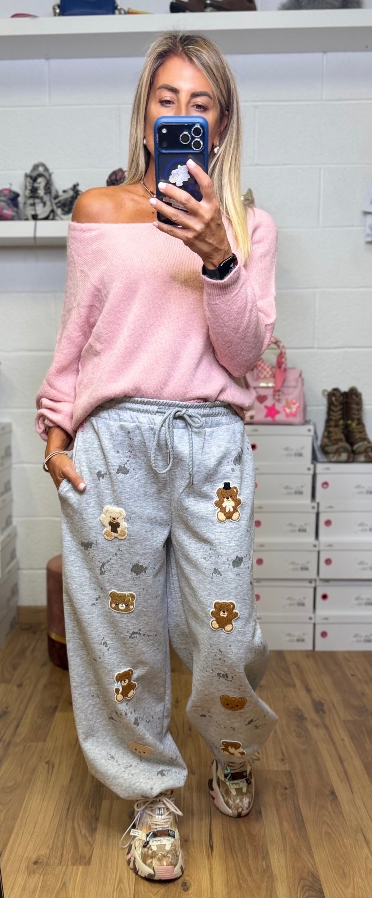 Abpink. Pantalone jogger teddy