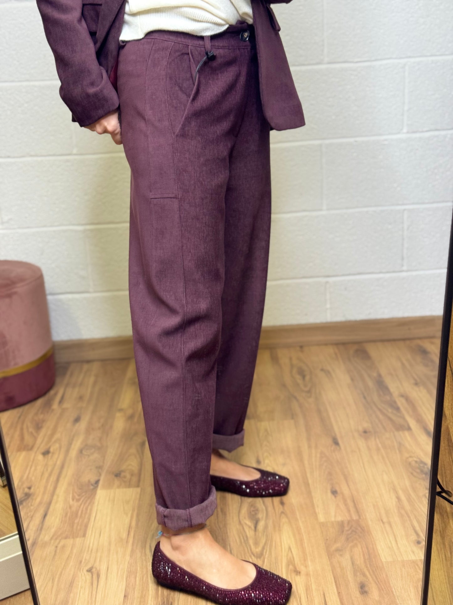 Le Streghe. Pantalone burgundi-50%
