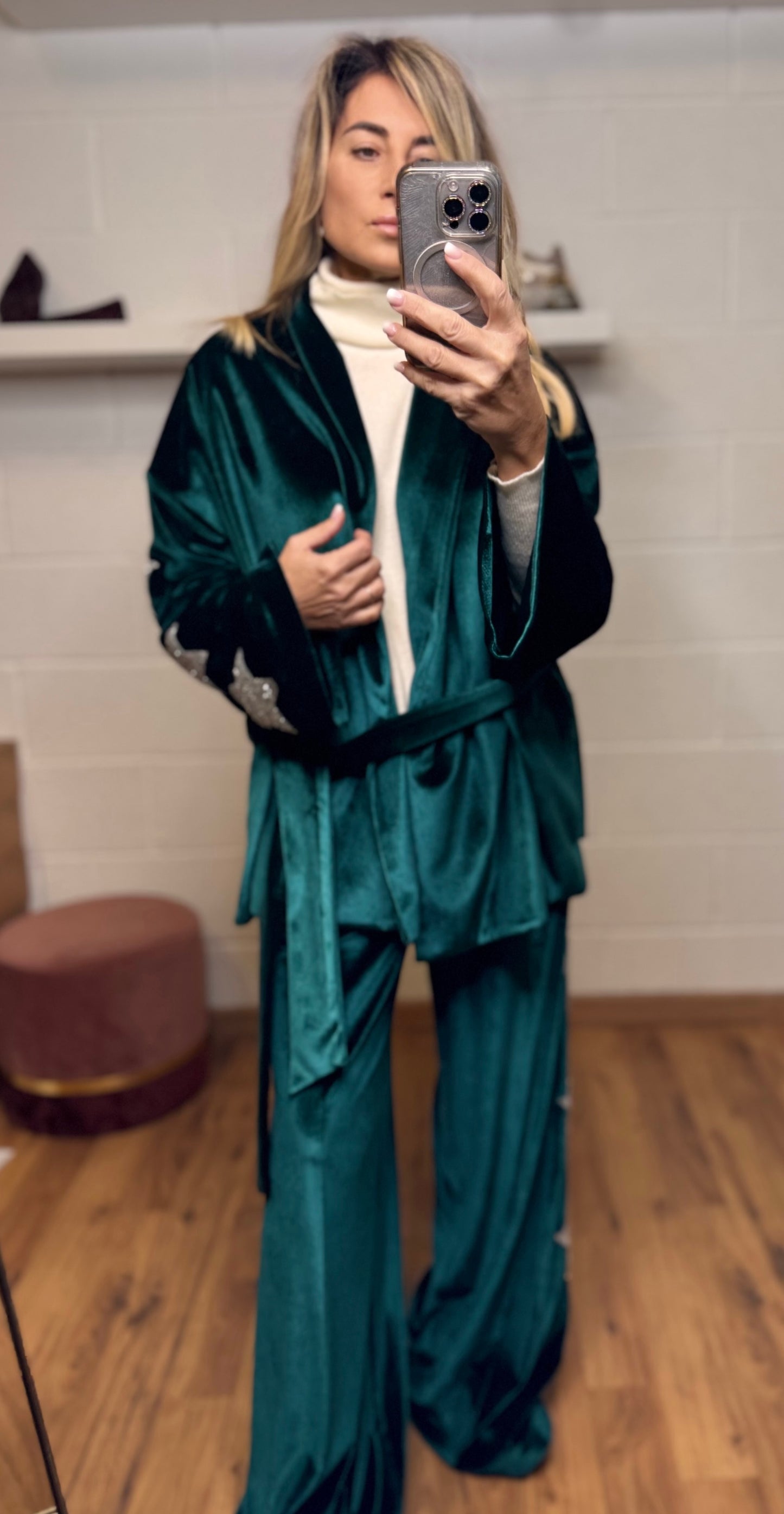 Mimi et mama. Completo verde con stelle-30%