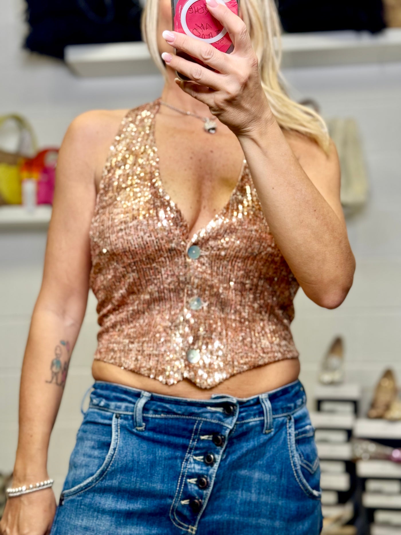 Brand unique. Top con paillette