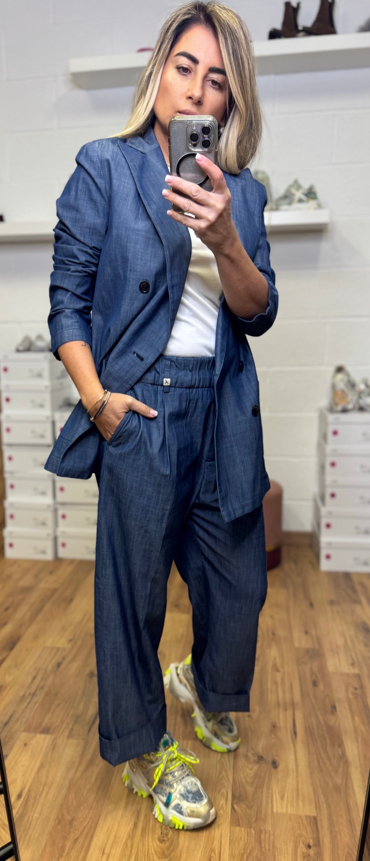 Myths. Blazer in chambray blu-50%