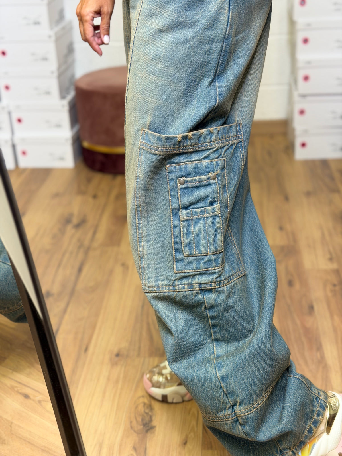 Front Street. Cargo Balloon in Denim – Tela Ferma