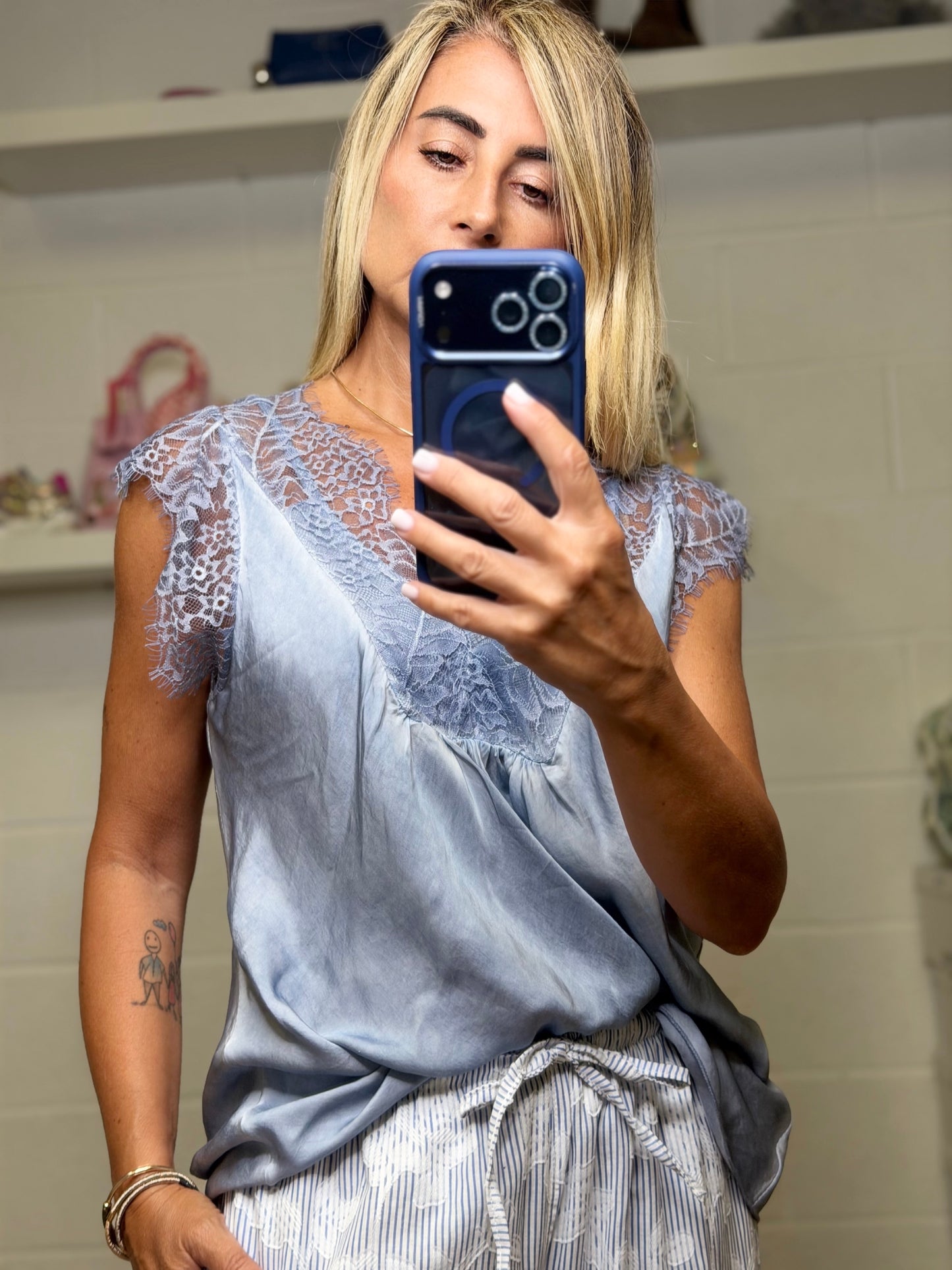 Abpink. Top in viscosa e pantalone in cotone leggero