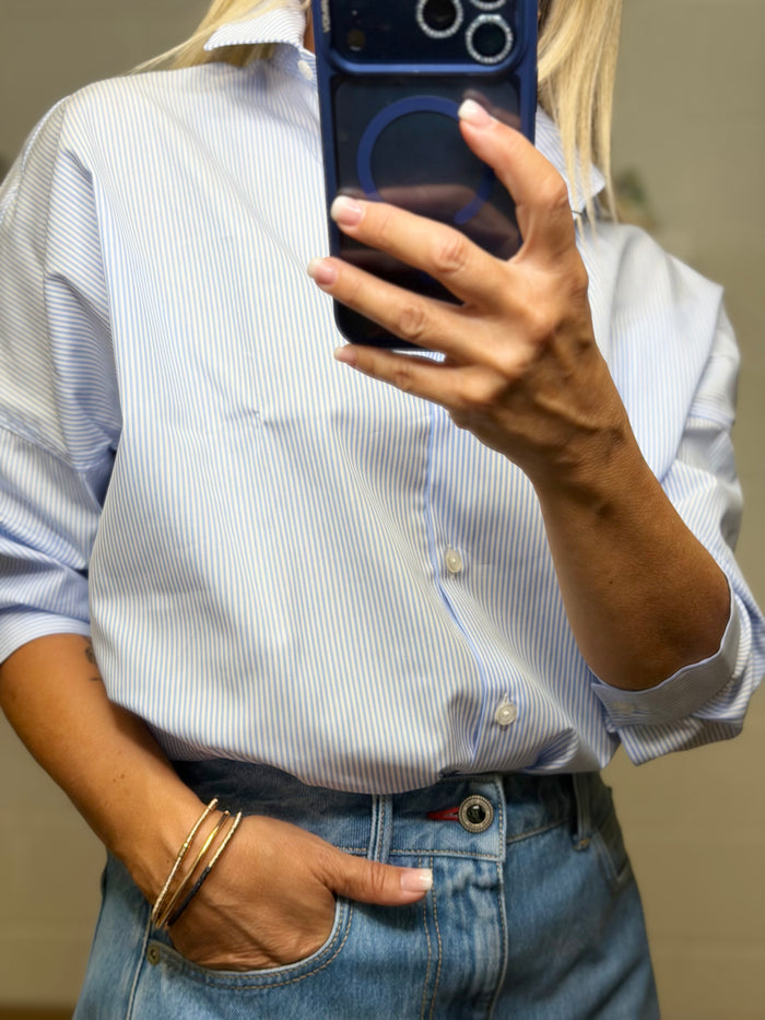 GMF.Camicia Oxford Rigata Azzurro Cielo-50%