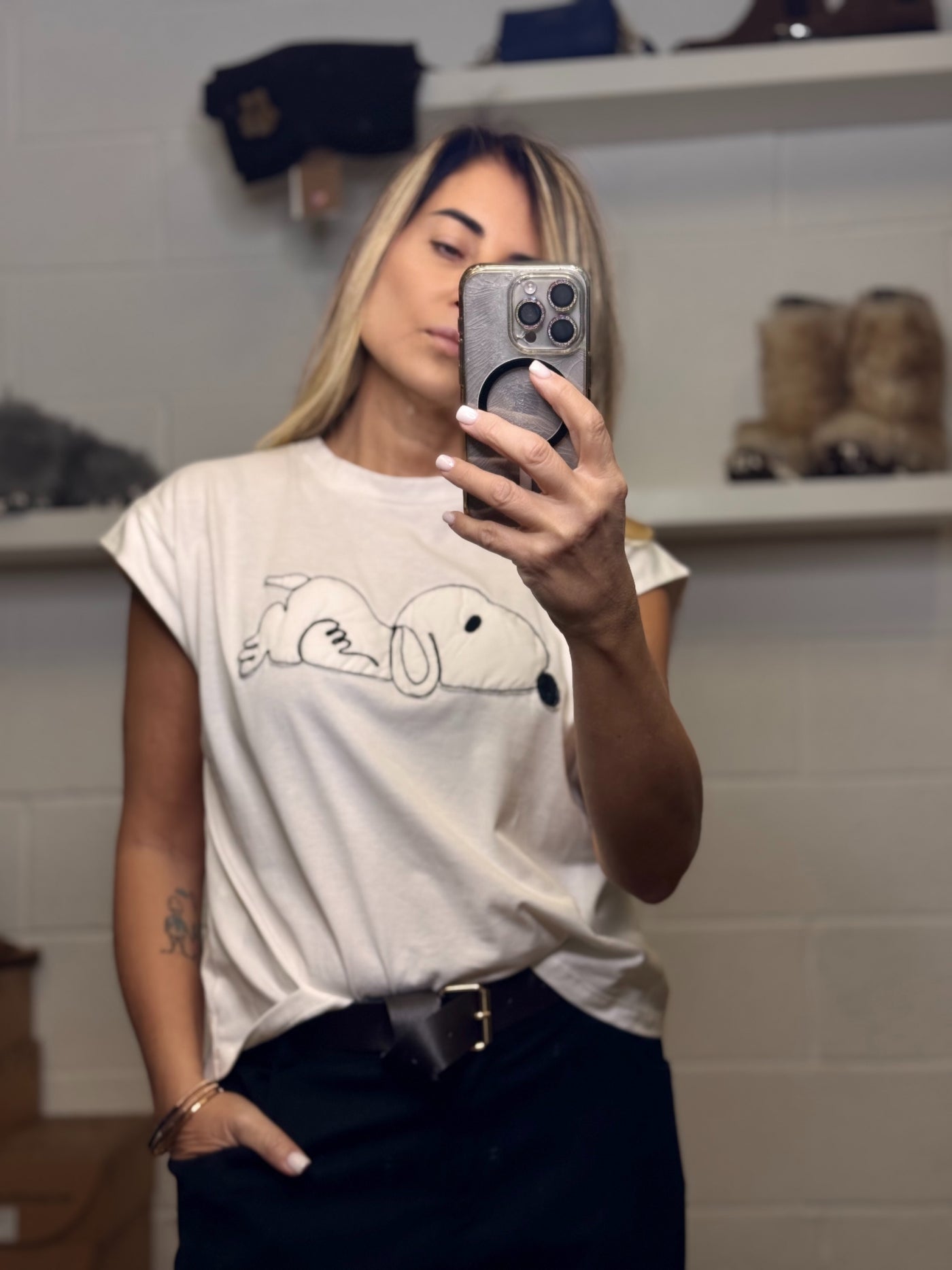 Dixie. T-shirt Donna con stampa snoopy-50%