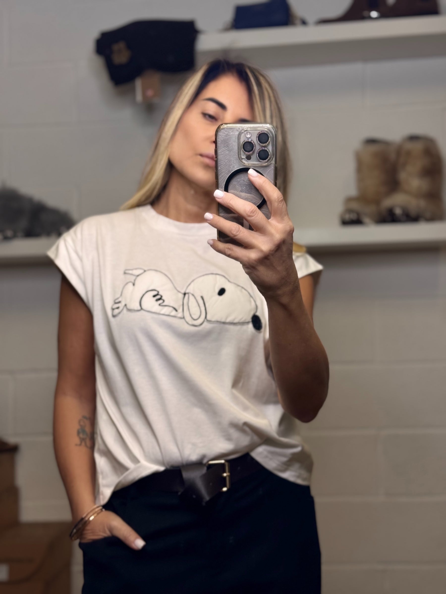 Dixie. T-shirt Donna con stampa snoopy-50%