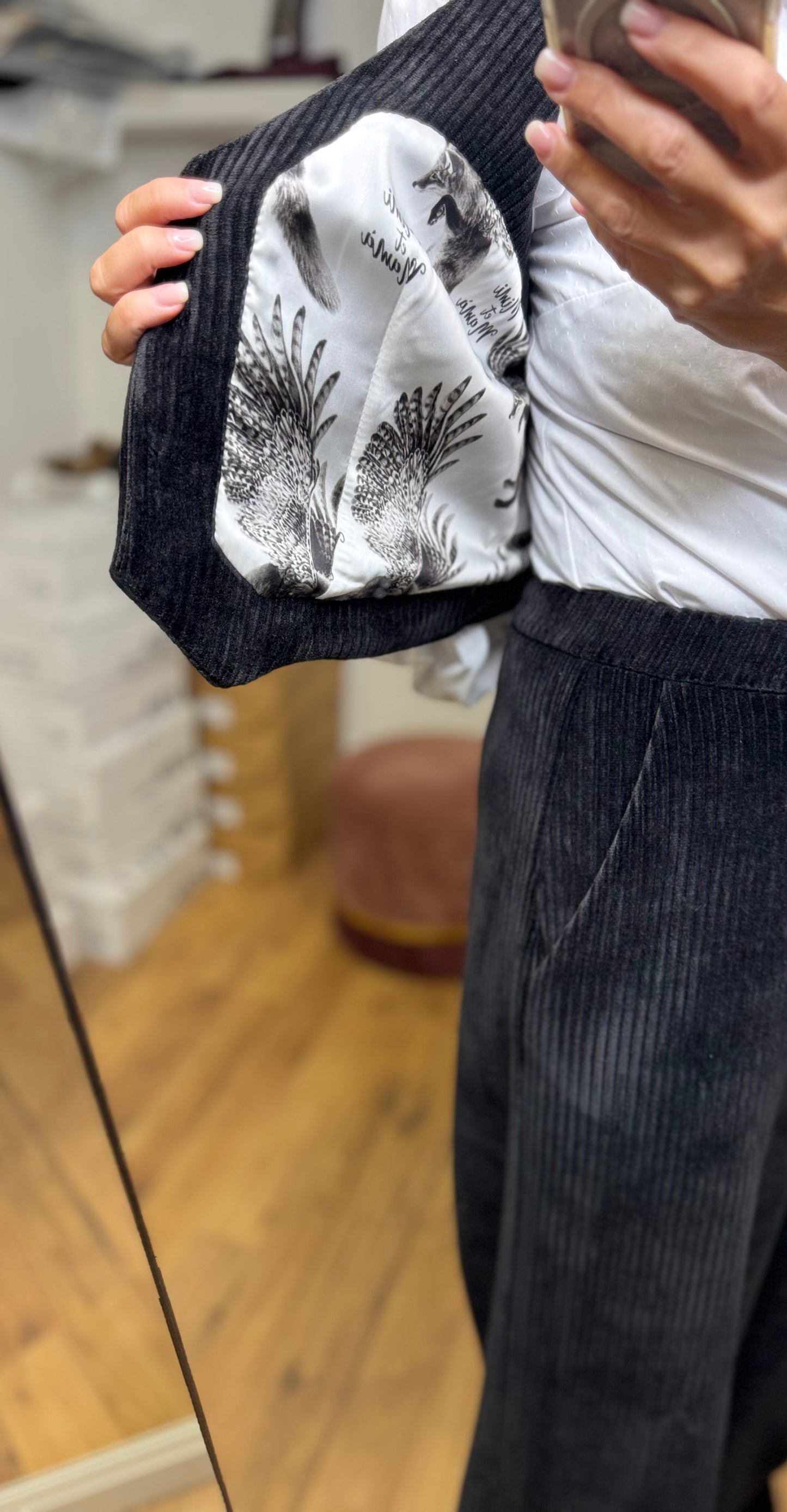 Mimi et mama.Gilet in velluto nero