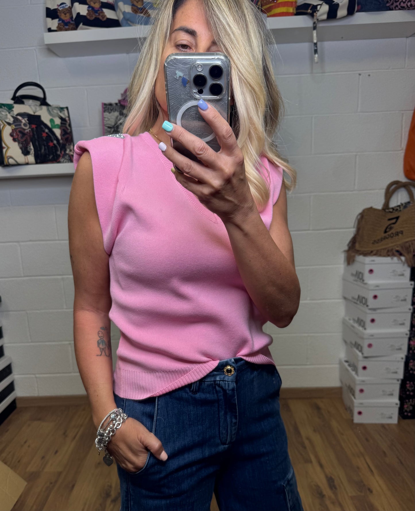 Mimietmama. Gilet rosa