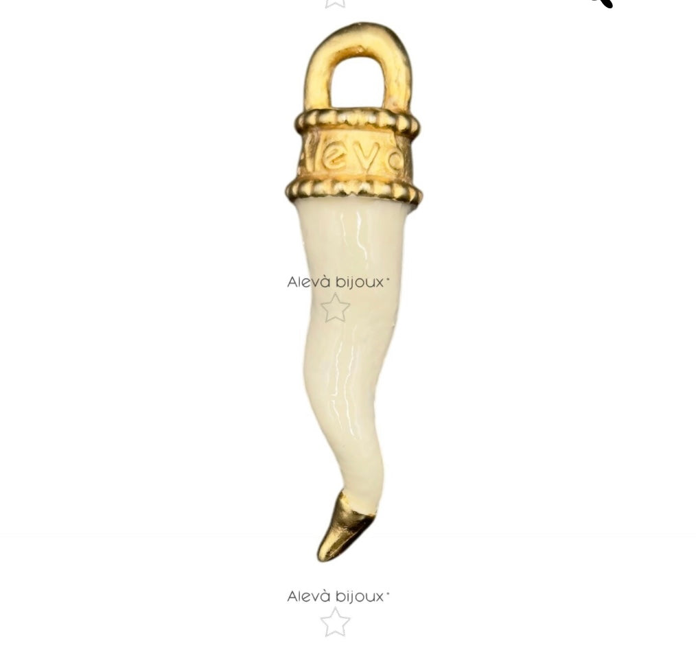 Aleva bijoux. Corno smaltato avorio
