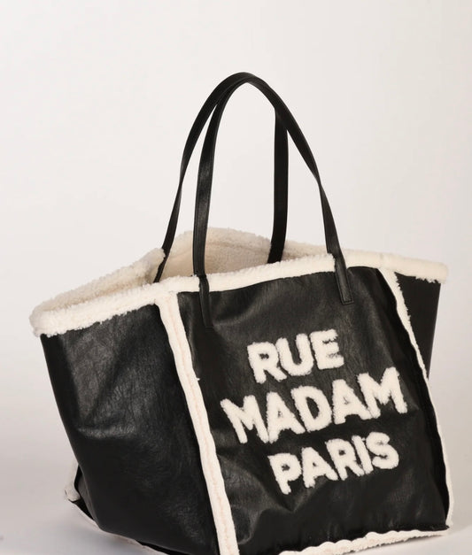 Rue Madame. Borsa Vermont nera e bianca