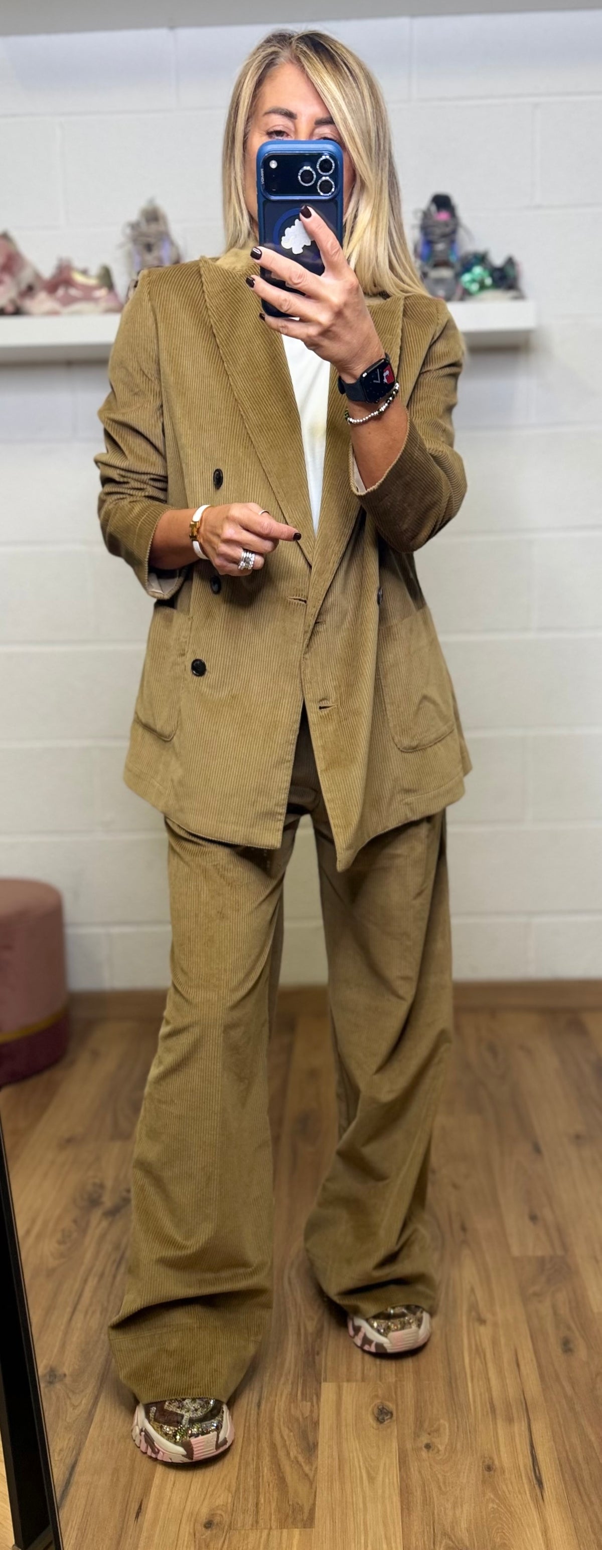 Myths. Blazer doppiopetto in velluto verde oliva