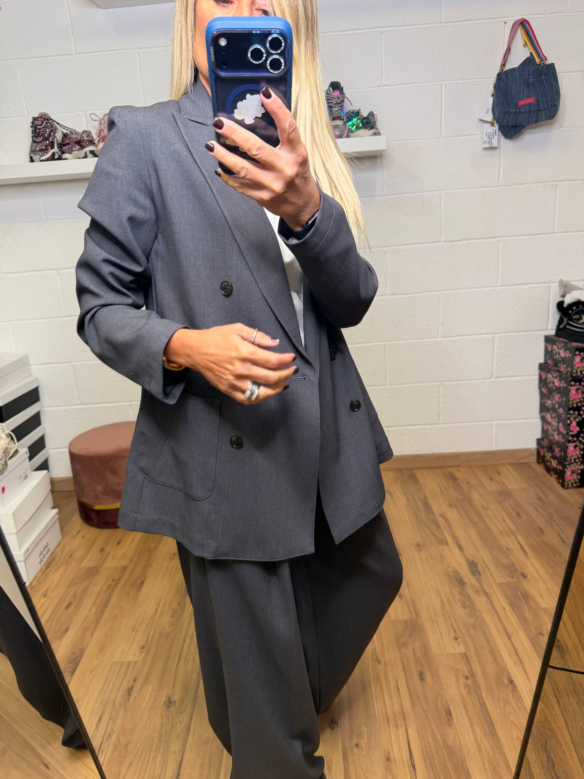 Myths . Blazer doppiopetto sartoriale grigio antracite