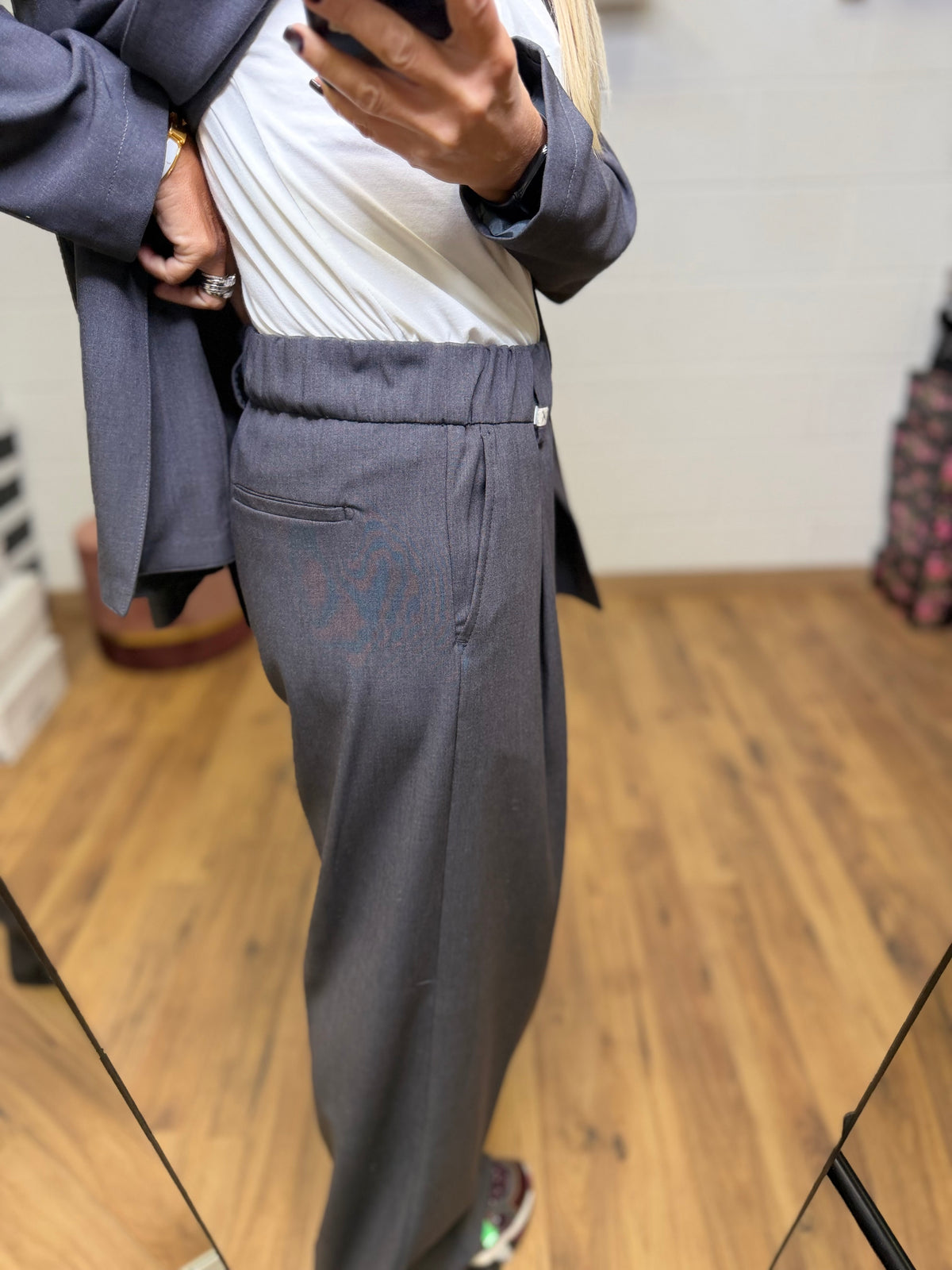 Myths. Pantalone palazzo sartoriale grigio antracite