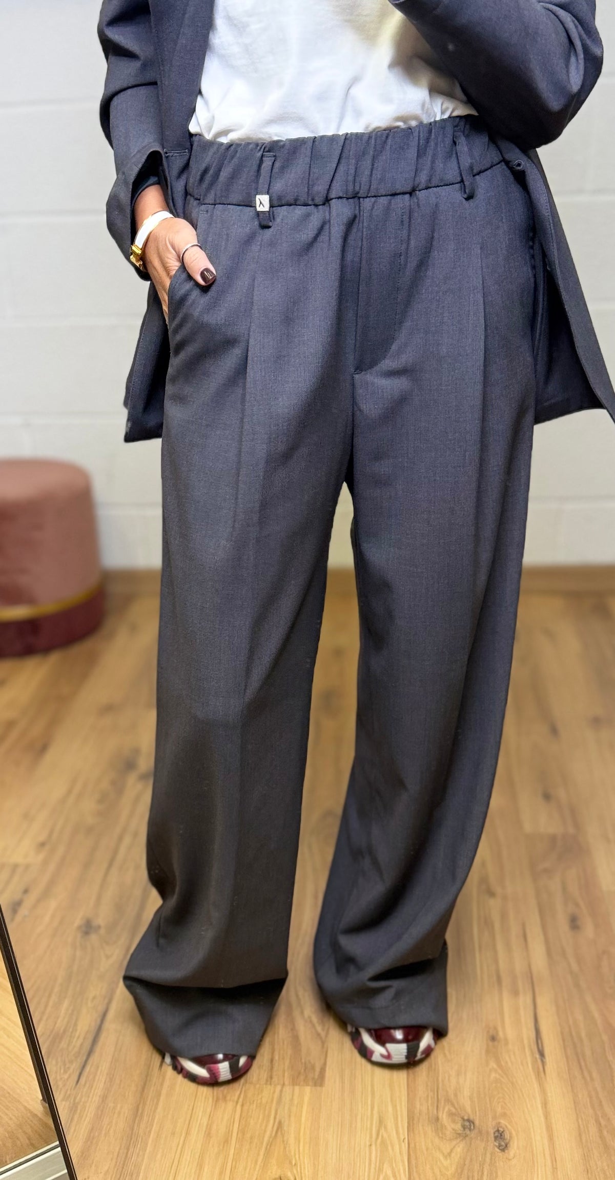 Myths. Pantalone palazzo sartoriale grigio antracite