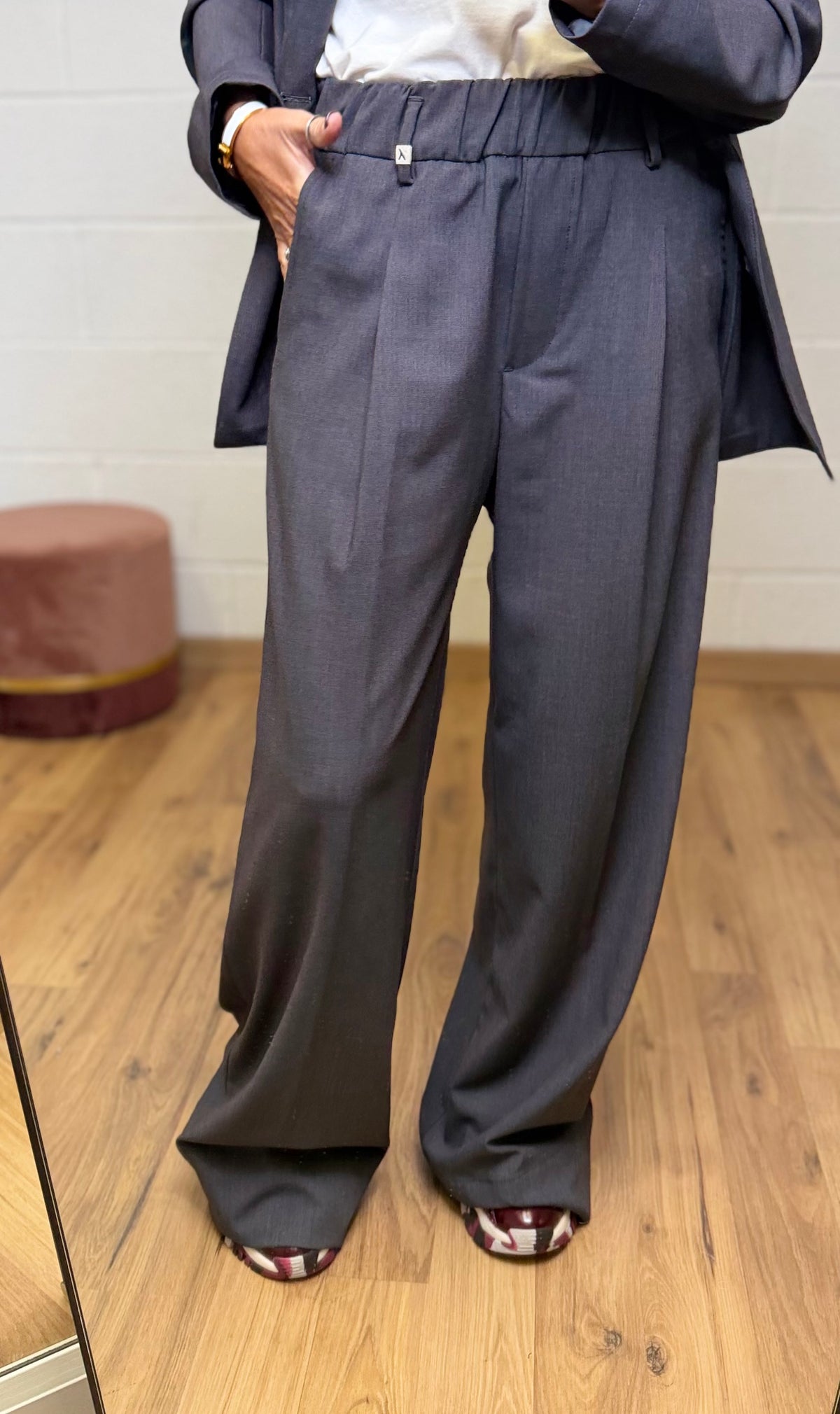 Myths. Pantalone palazzo sartoriale grigio antracite