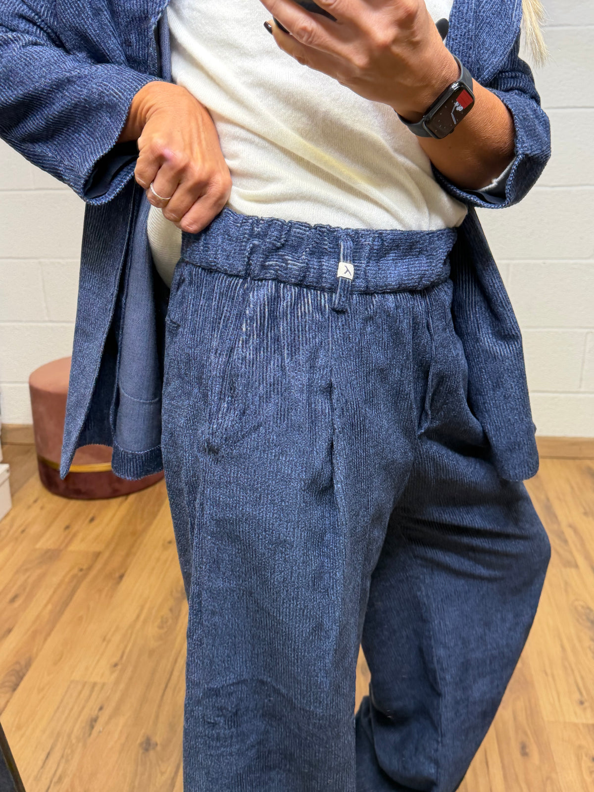 Myths. Pantalone Palazzo Millerighe Blu
