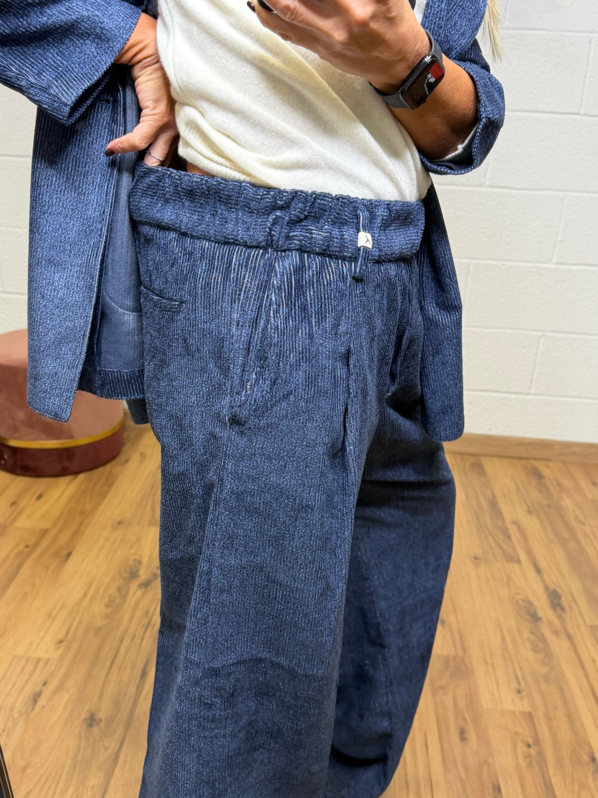 Myths. Pantalone Palazzo Millerighe Blu