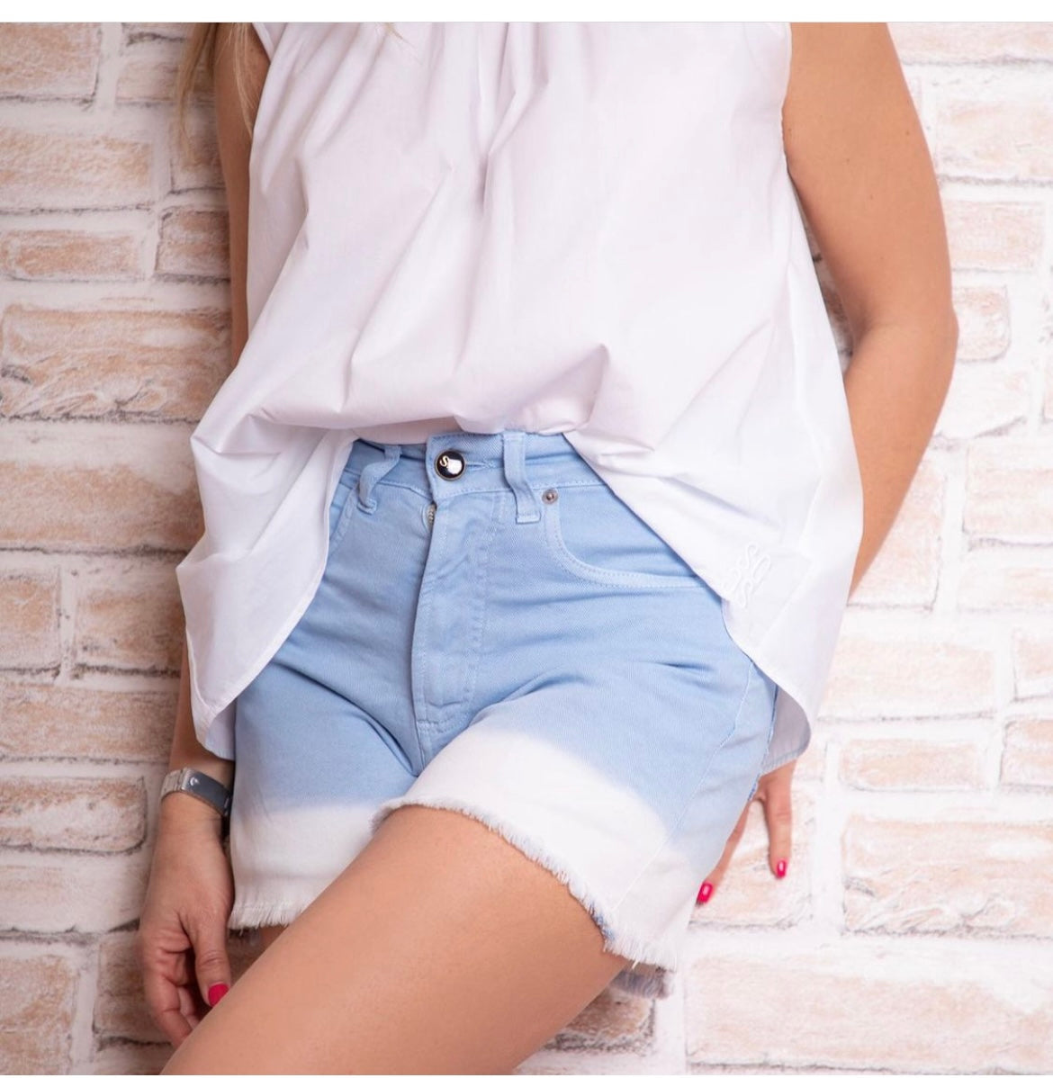 Semicouture. Shorts azzurro