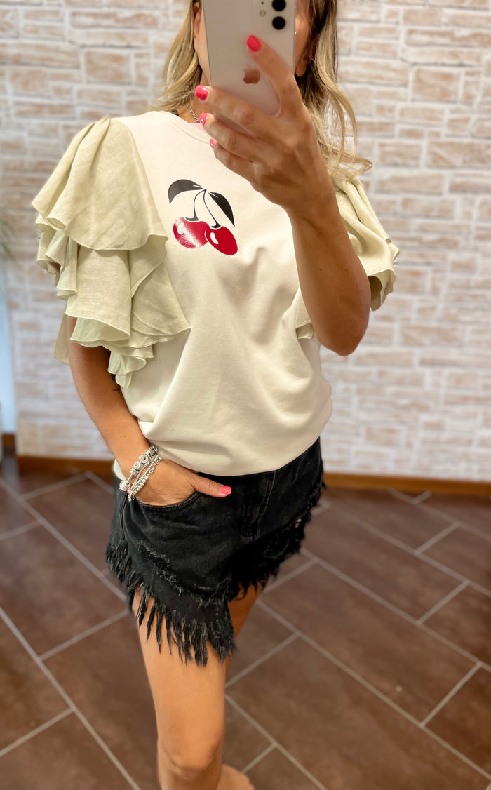 Eva Boutique 21, Gina gorgeous.felpa con patch ciliegia.