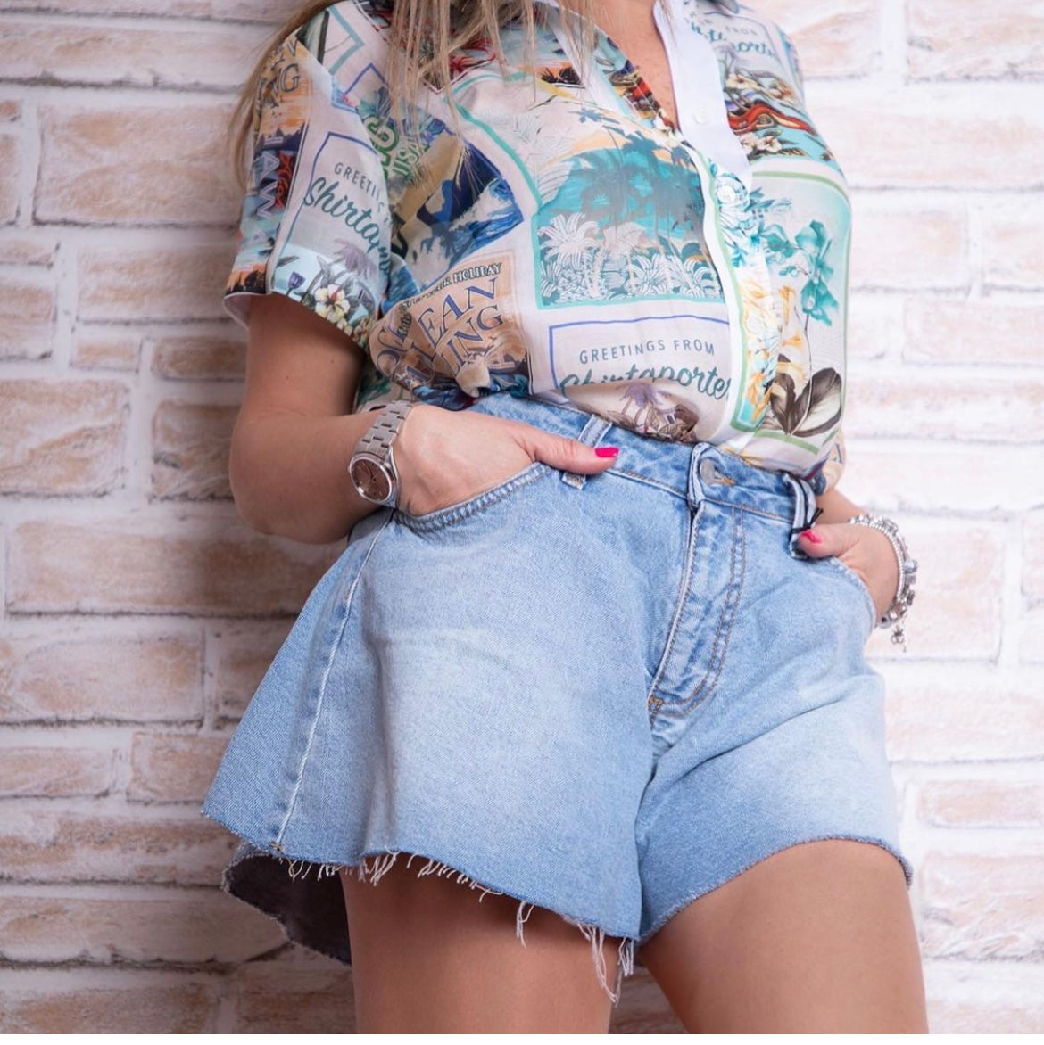 Shorts di jeans mod.a farfalla